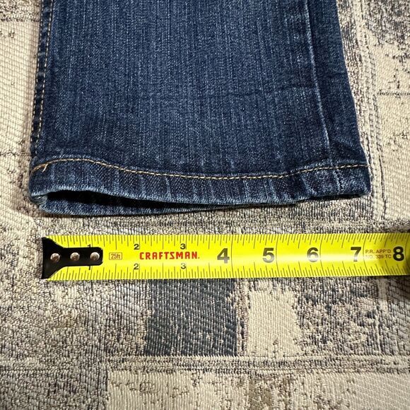 Aeropostale Capri Womens Jeans 9/10 Blue Dark Denim Flap Pockets Low Rise Pants - Picture 8 of 11